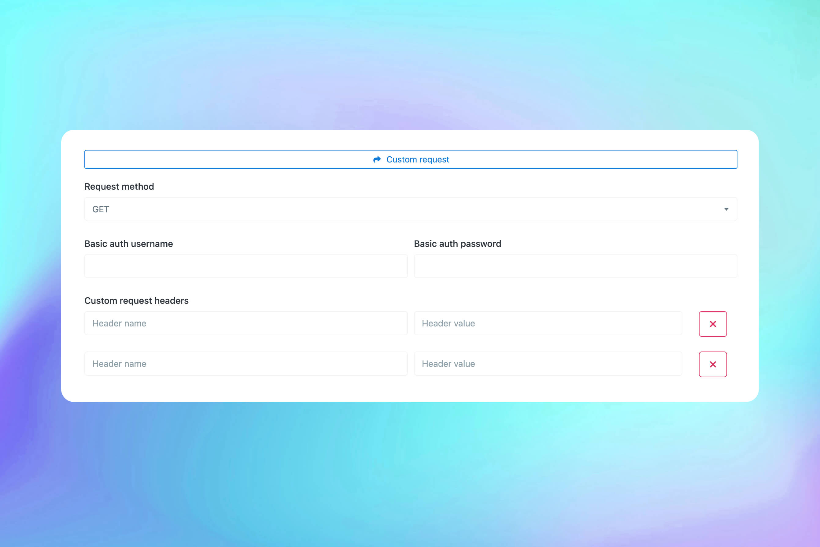 Capture d'écran de la fonctionnalité des requêtes HTTP personnalisées du moniteur d'applications