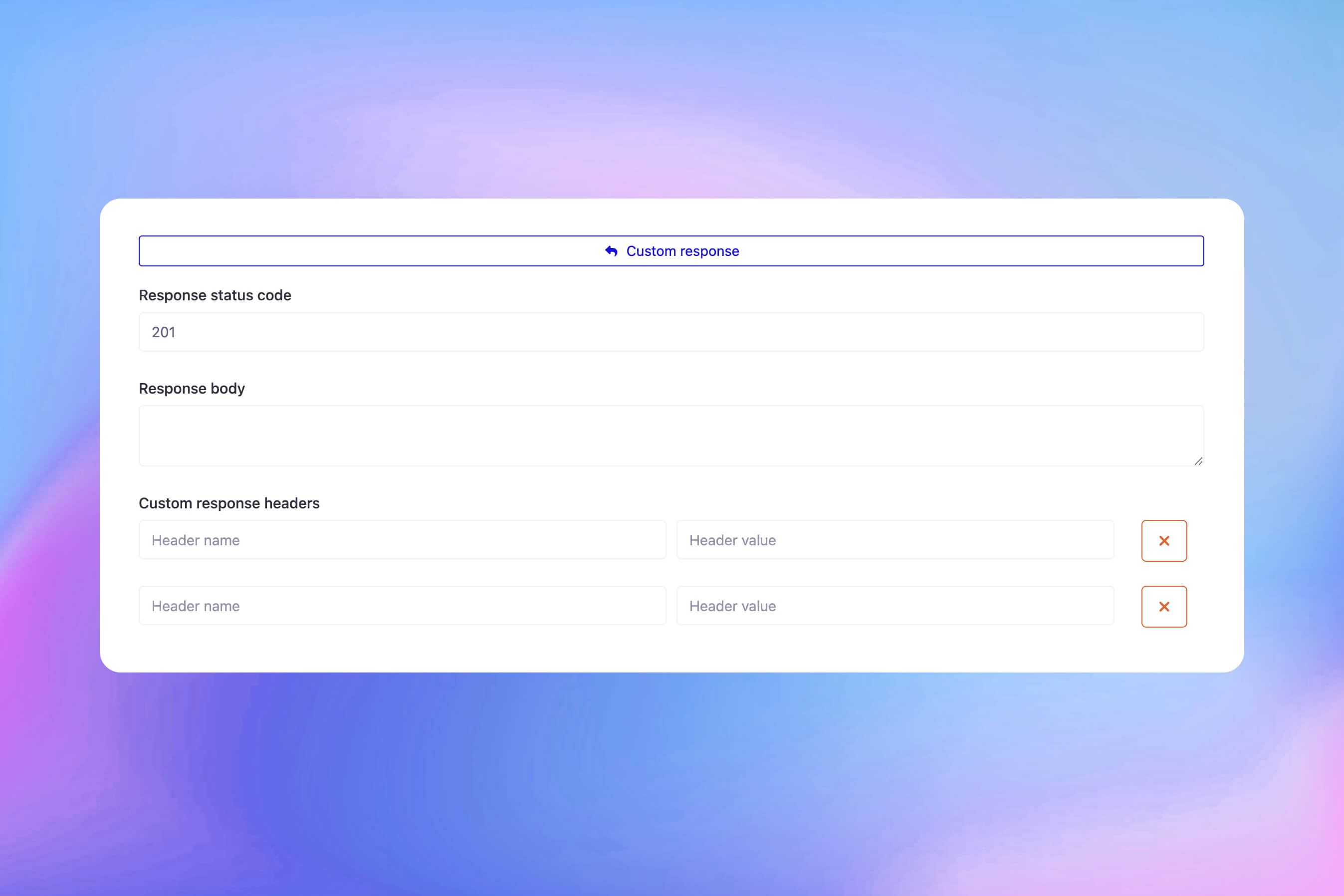 Capture d'écran de la fonctionnalité de réponses HTTP personnalisées du moniteur d'applications